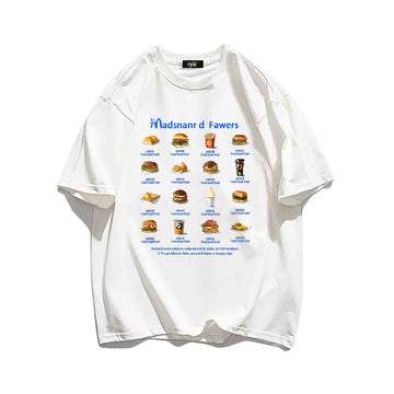 "Casual retro cartoon burger variety poster" T-shirt