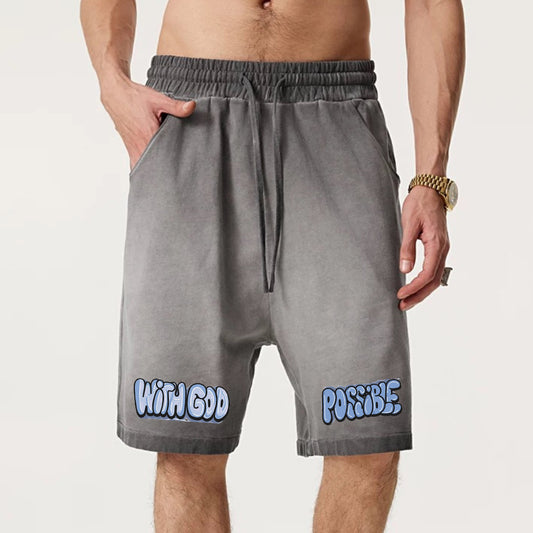 "Casual cartoon anime cute alphabet design" Shorts