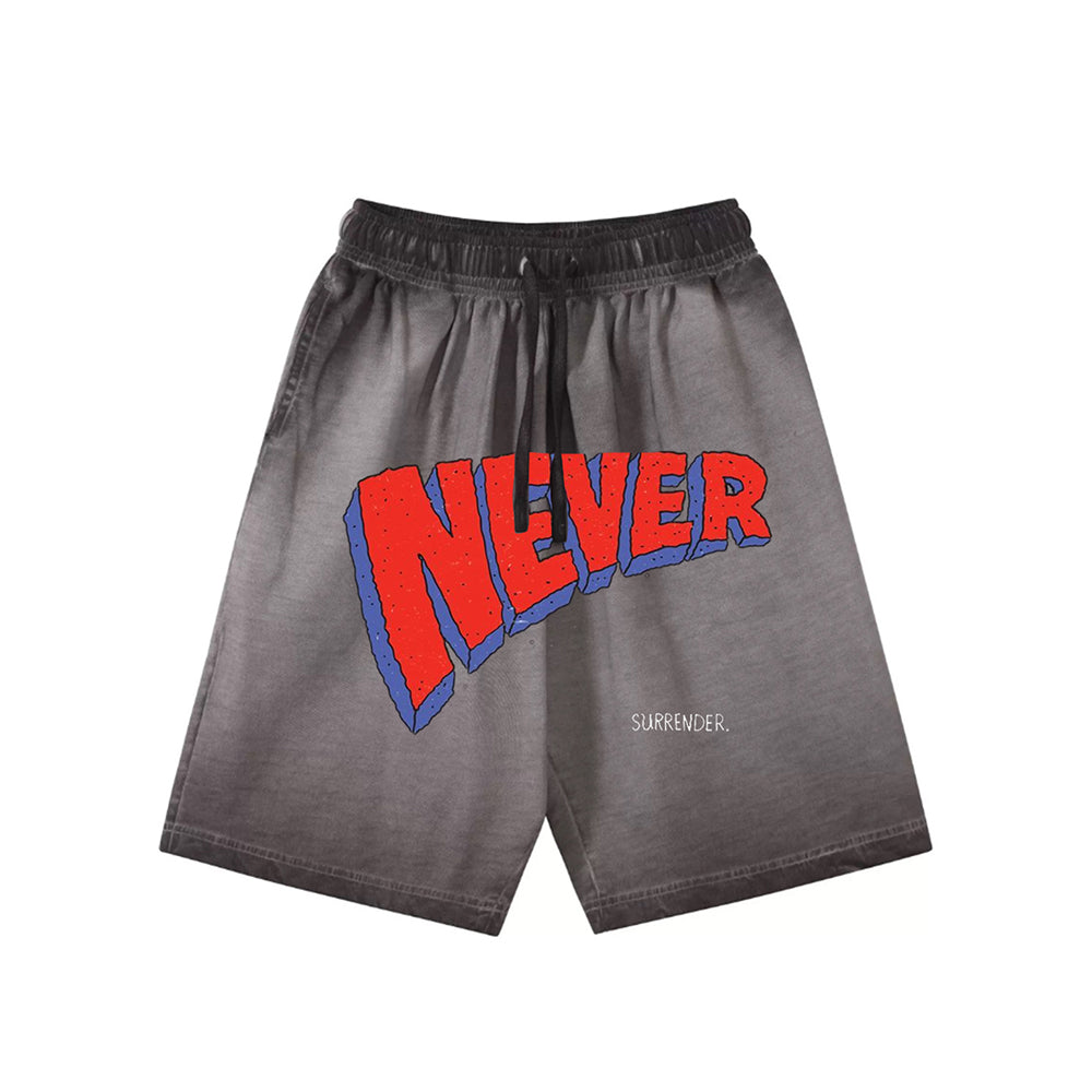 "High street casual cartoon letter design deformation" Shorts