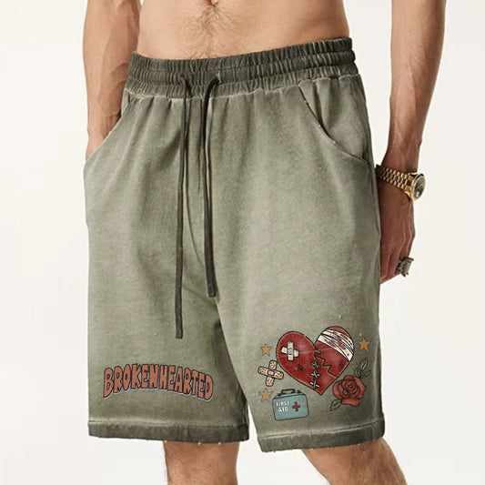 "Casual cartoon anime broken heart repair letters" Shorts