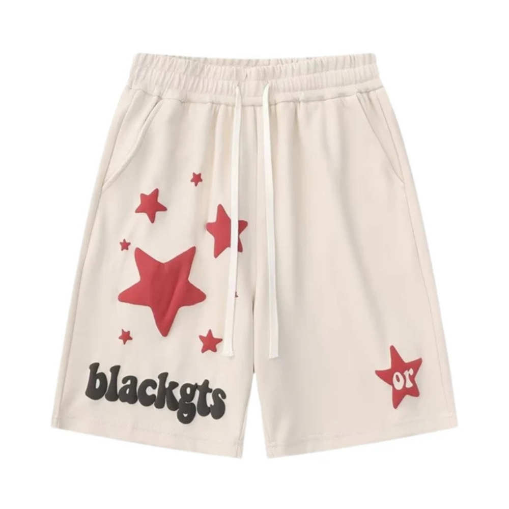 "Retro Star Letter Foam" Shorts