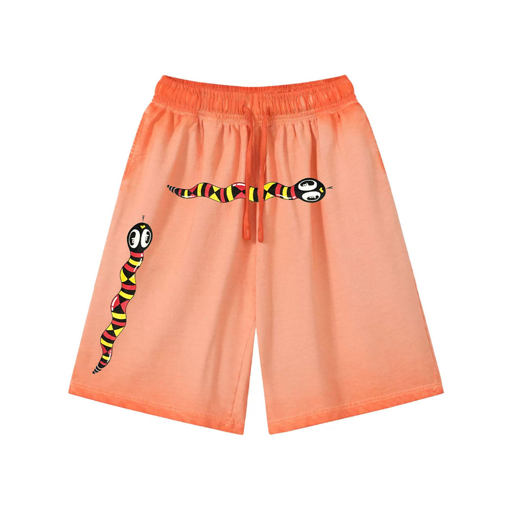 "High Street Casual Cartoon Anime Snake" Shorts