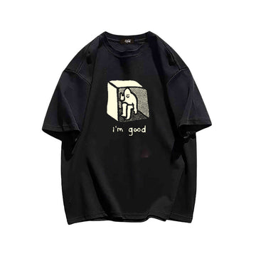 "Casual hip-hop retro high street box man" T-shirt