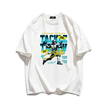 "High street casual retro cartoon cool rugby player" T-shirt