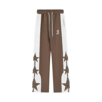 "Urban Letter Embroidery Zipper" Sweatpants