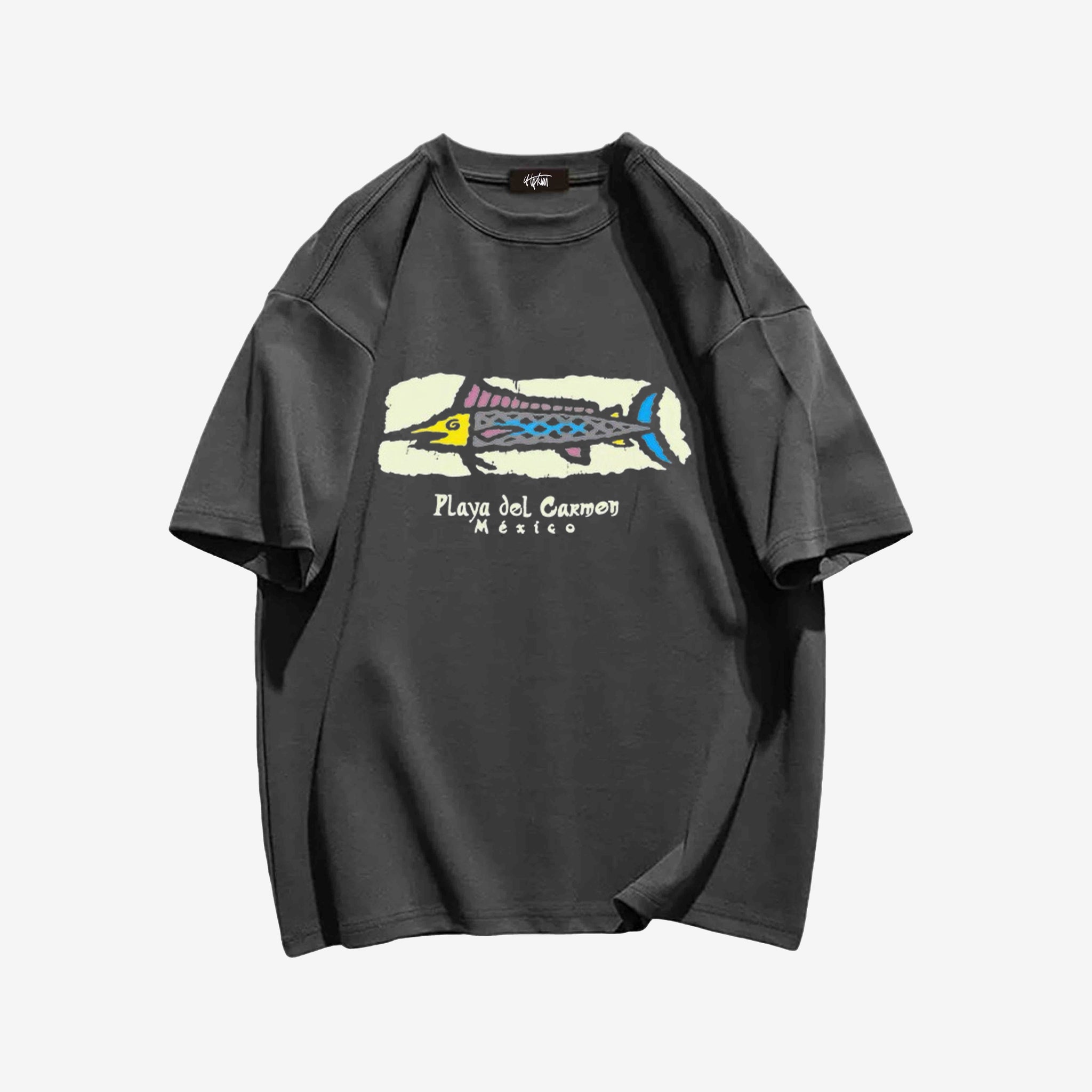 "Style trendy cartoon deep sea swordfish print" T-shirt