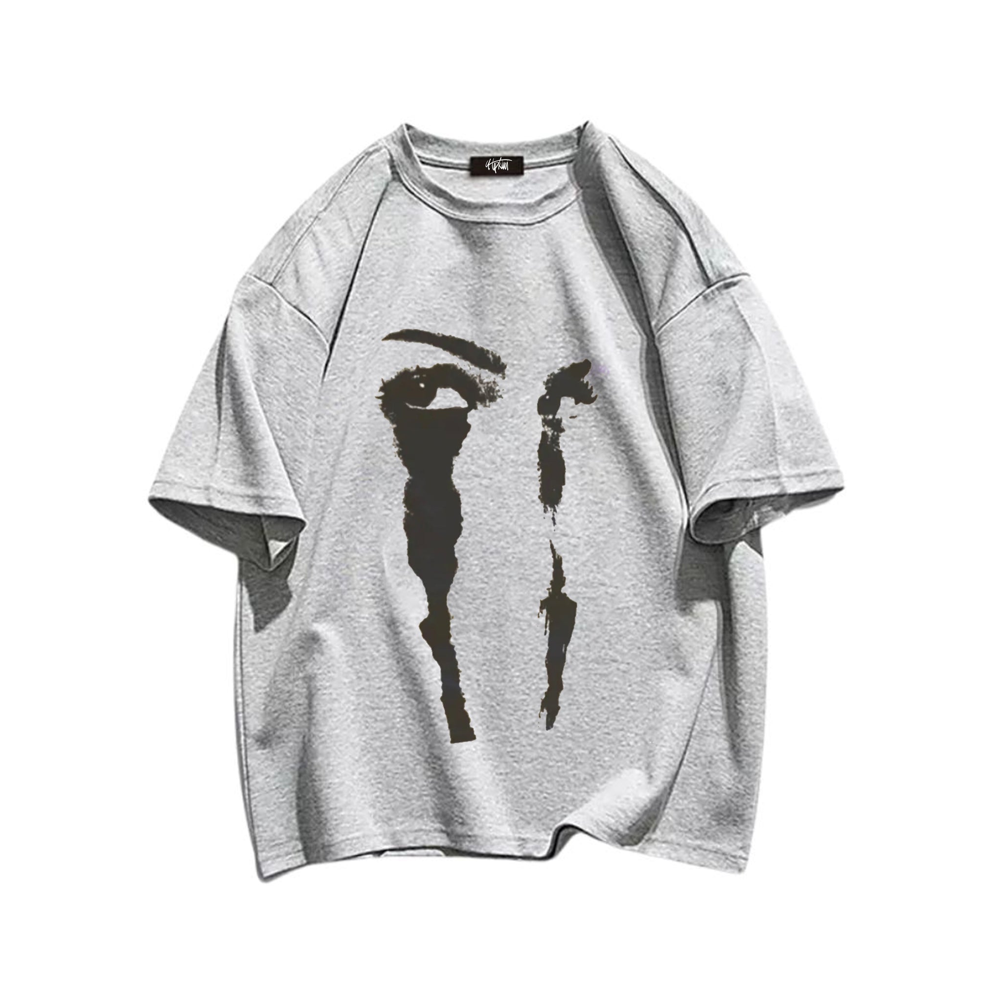 "Casual hip-hop retro high street cartoon face tear marks" T-shirt