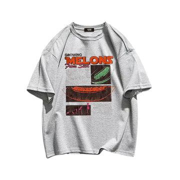 "Casual retro high street loose vegetables cartoon poster" T-shirt