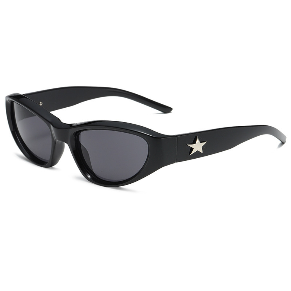 "Y2K Trendy Multicolor Star Rivet Cat Eye"Glasses