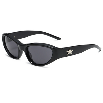 "Y2K Trendy Multicolor Star Rivet Cat Eye"Glasses