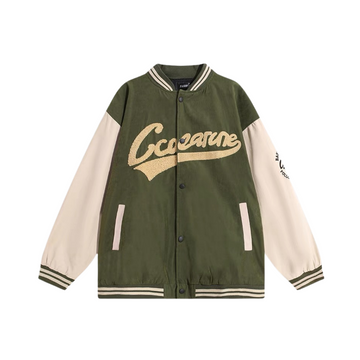 “Deerskin Velvet Baseball Jacket” Jacket