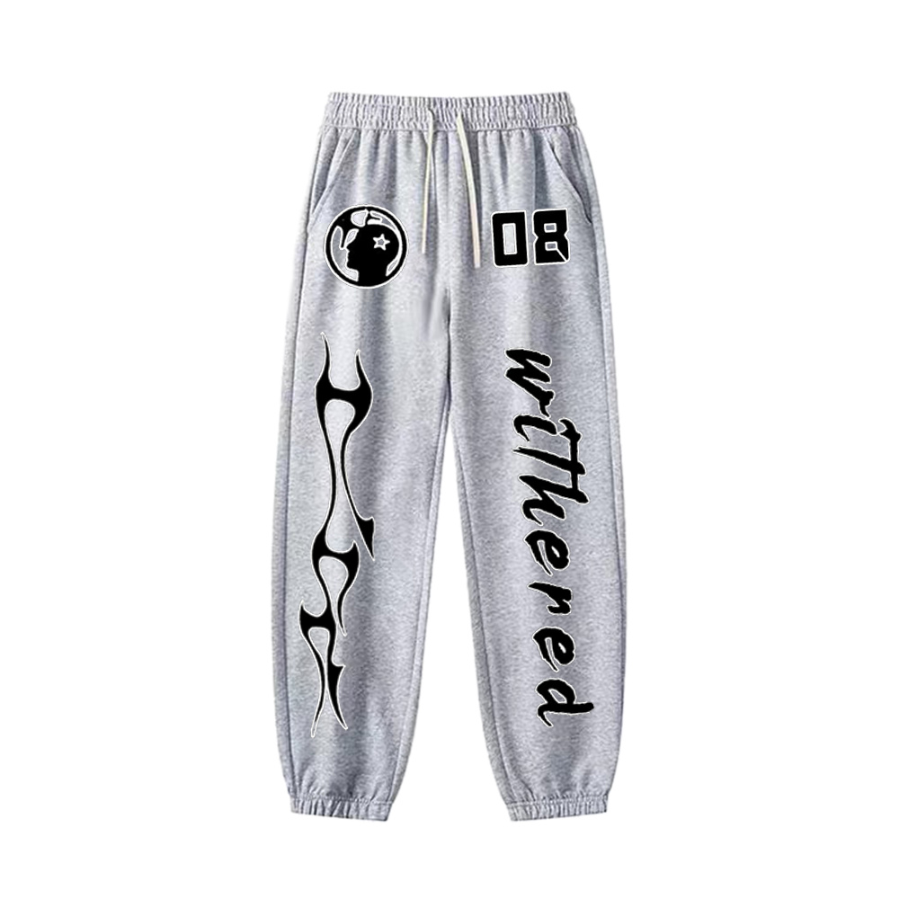 "High street simple 88 letter tail flame icon" Sweatpants
