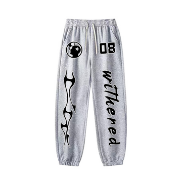 "High street simple 88 letter tail flame icon" Sweatpants