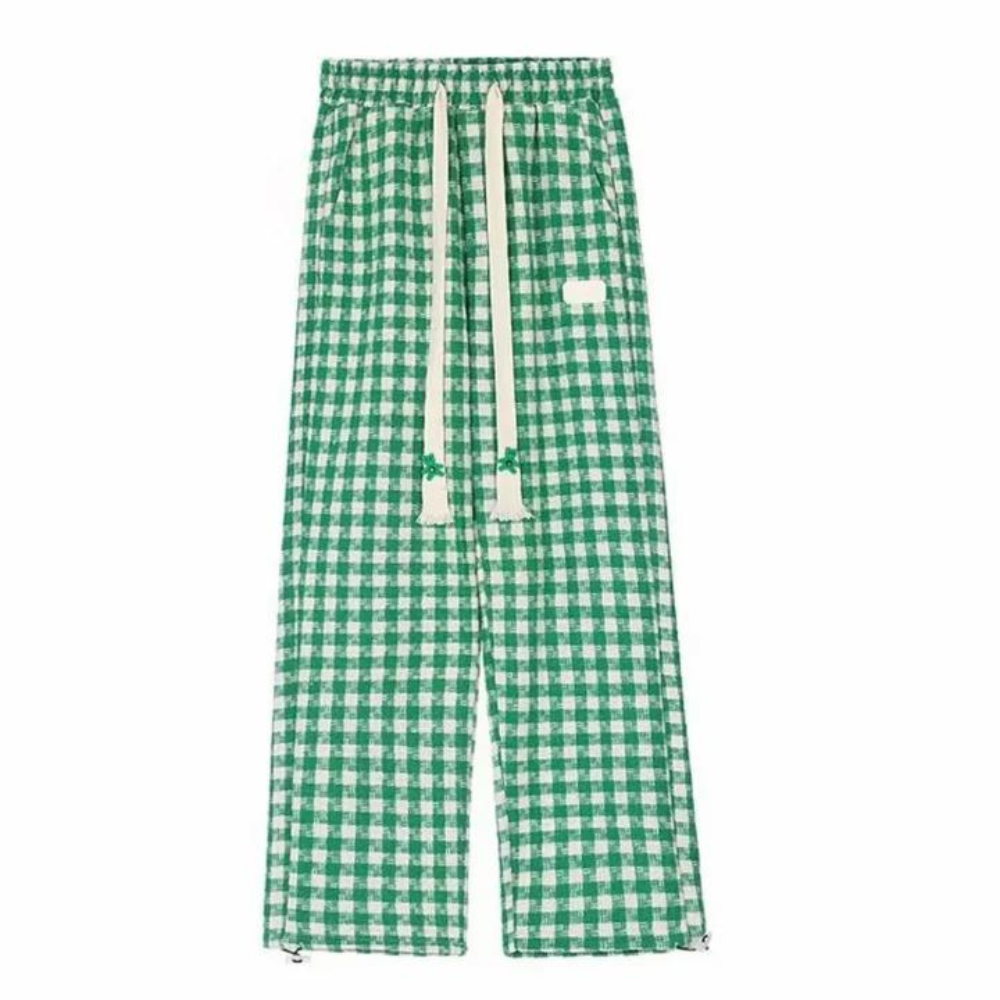 "American Plaid Straight Casual" Sweatpants