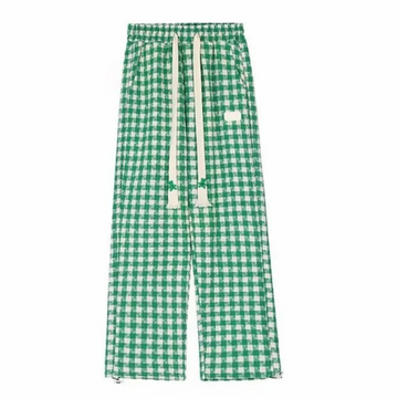 "American Plaid Straight Casual" Sweatpants