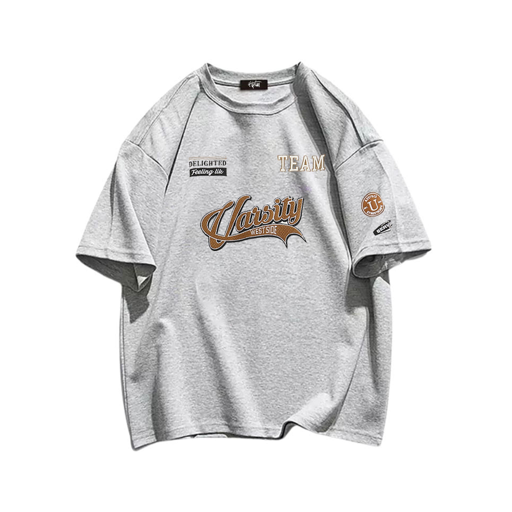 "Casual high street retro cartoon English design loose" T-shirt