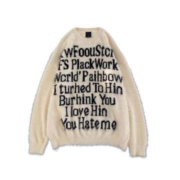 “Urban style retro trend winter lazy style"Sweater