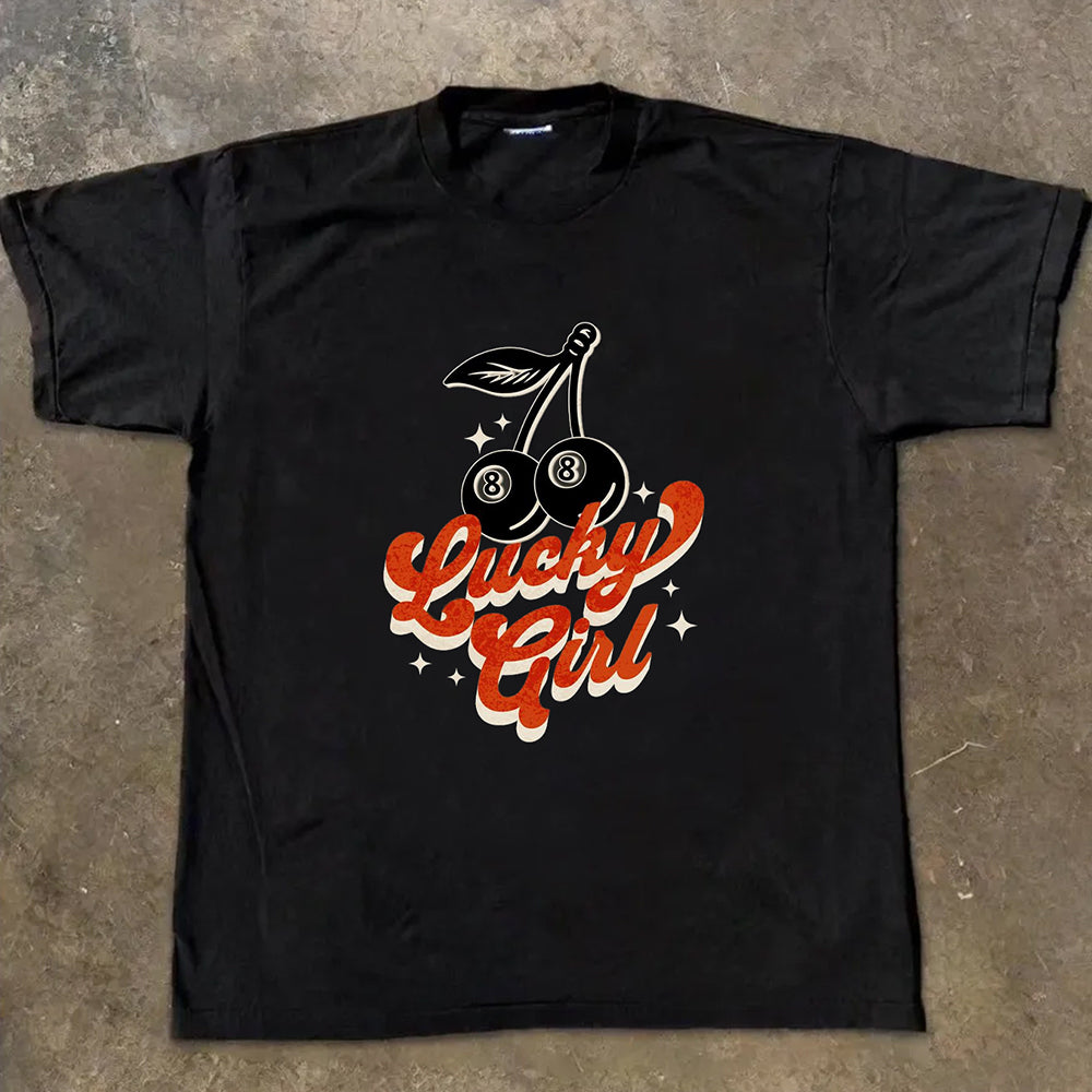 "cartoon number 8 cherry letter design illustration" T-shirt