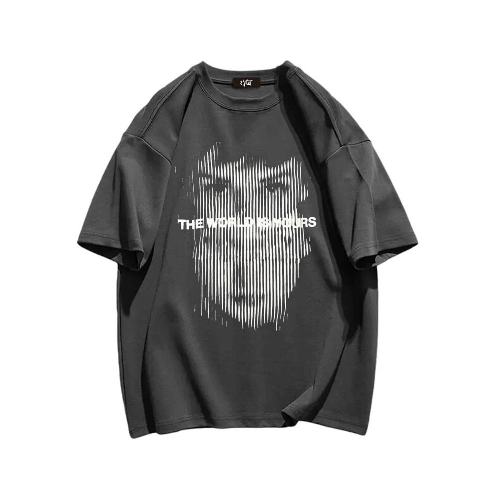 "Casual high street retro cool blur face letters" T-shirt