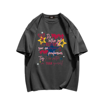 "Casual high street retro cartoon star letter design" T-shirt