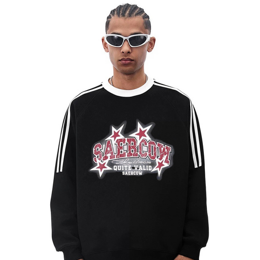 “Urban niche trend letter star print” Sweatshirt