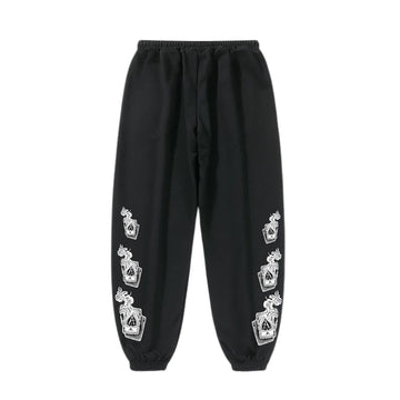 "Casual high street retro burning poker cards cartoon" Sweatpants