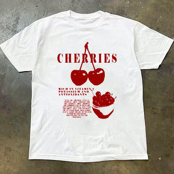 "Simple high street fashion brand cherry cartoon" T-shirt