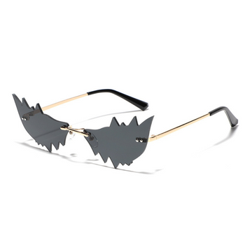 "Zigzag Cat Eye Rimless Color"Glasses