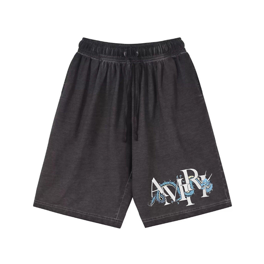 "High street casual cool cartoon letter dragon" Shorts