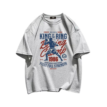 "High street casual retro cartoon boxing man poster" T-shirt