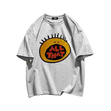 "Casual retro high street loose cartoon small mouth" T-shirt