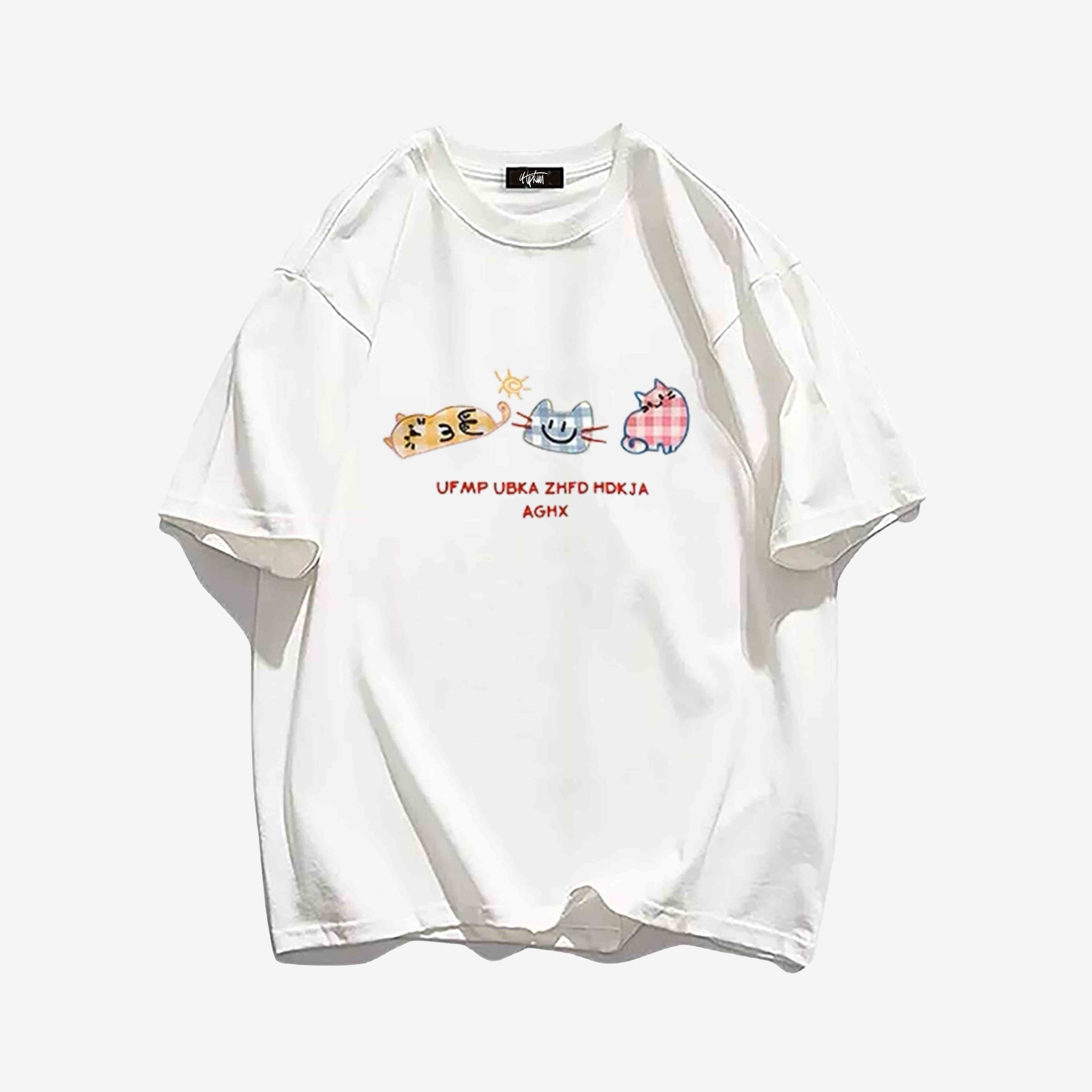 "Style fun cartoon cat print" T-shirt