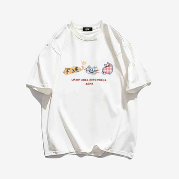 "Style fun cartoon cat print" T-shirt