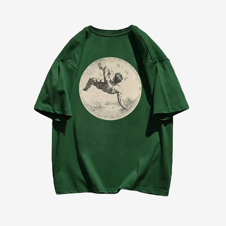 "Casual retro high street loose angel drop" T-shirt