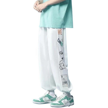 "Cartoon Bear Letter Graphic" Sweatpants