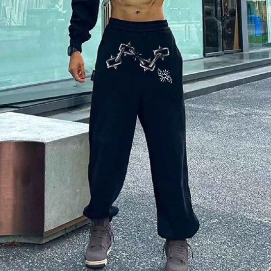 "Casual high street retro cool chain" Sweatpants