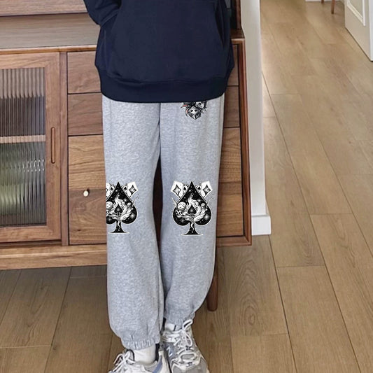 "Casual high street retro playing cards cartoon" Sweatpants