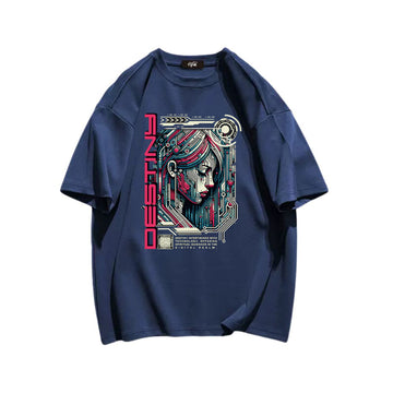 "High street casual retro cartoon mechanic girl" T-shirt