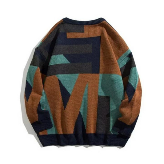 Casual Patchwork Knit Sweater