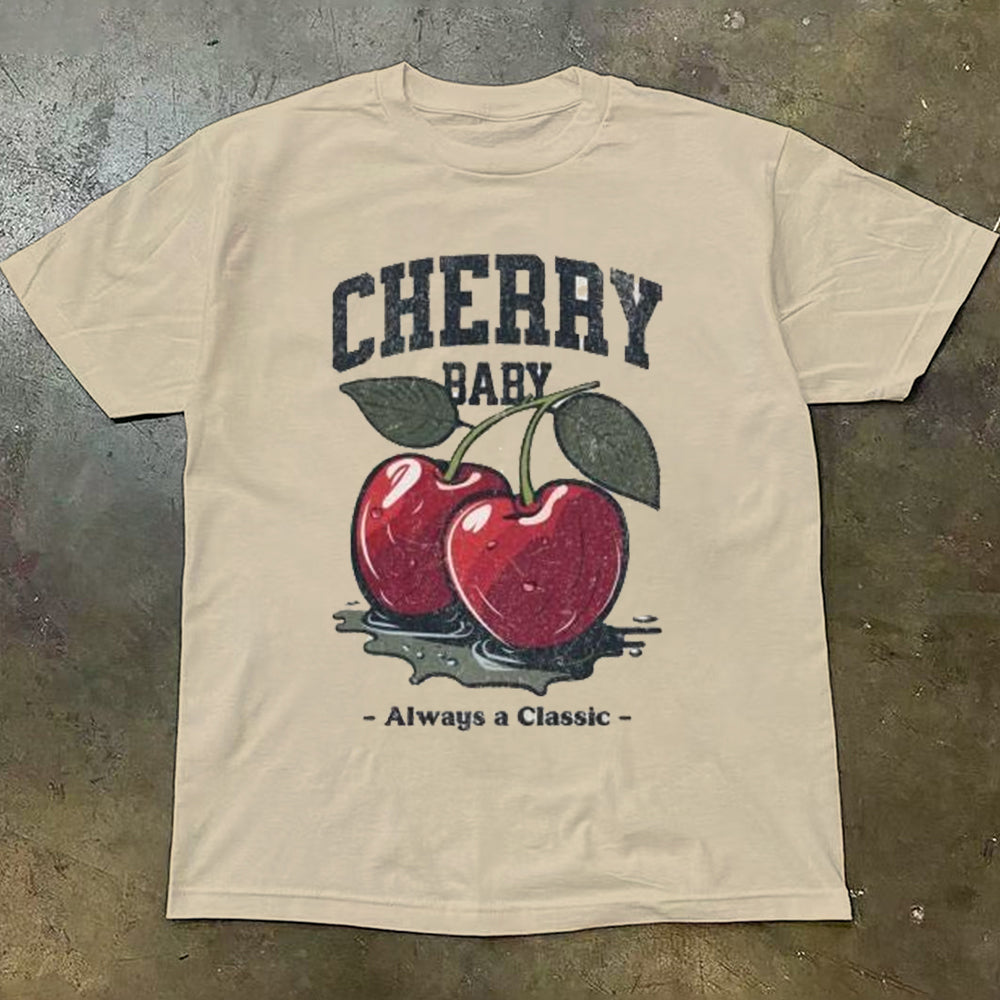 "High street fashion brand cherry illustration cartoon animation" T-shirt