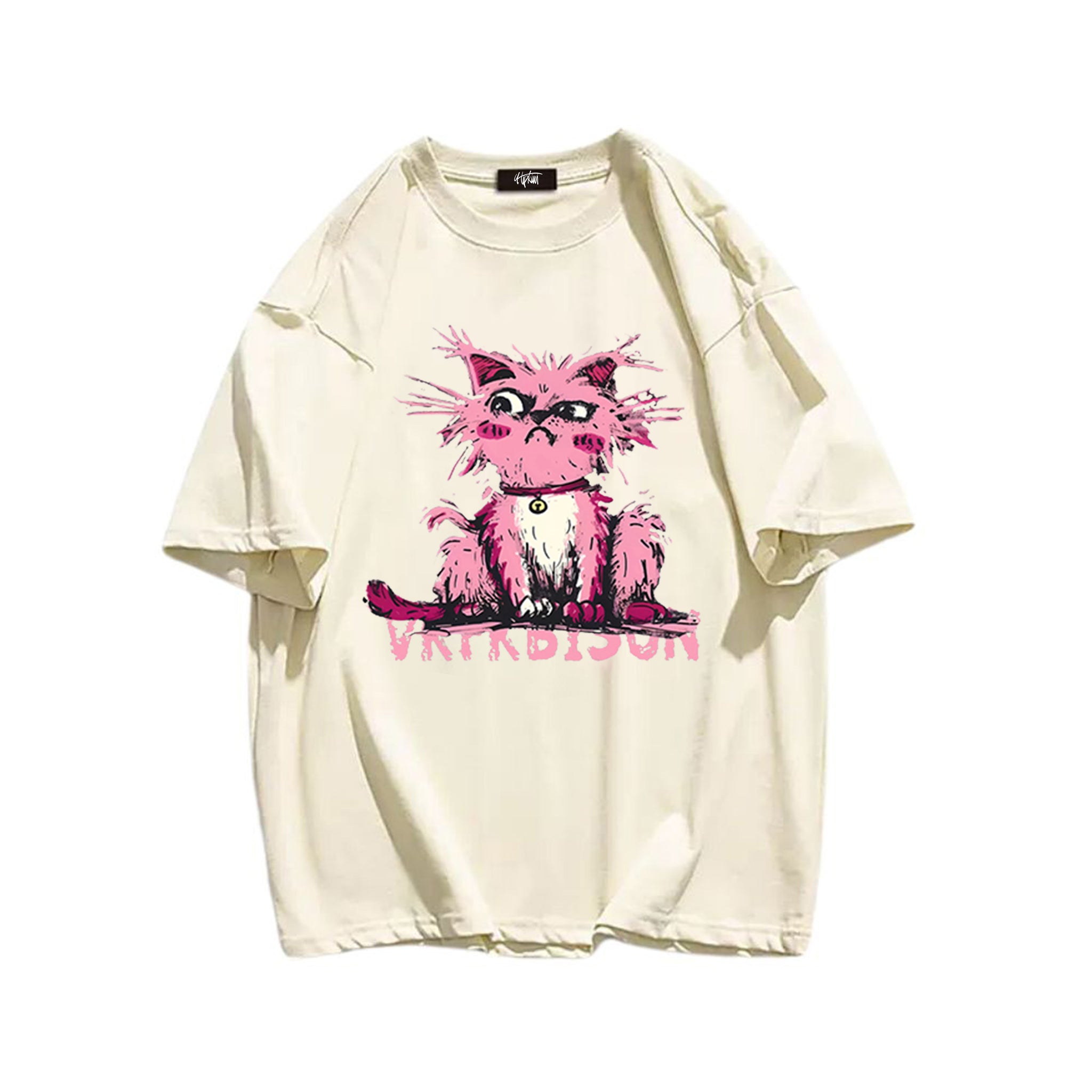 "Casual high street retro cartoon funny graffiti kitten" T-shirt