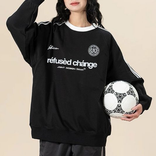 “Trendy street style American letters monochrome niche” Sweatshirt