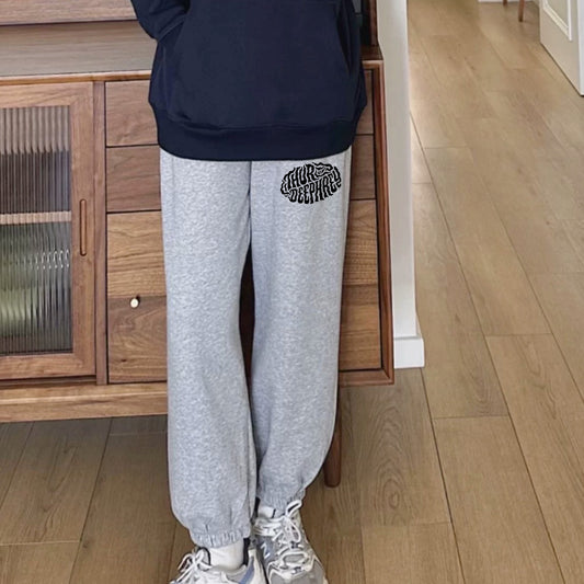 "Casual high street retro letter design anklet" Sweatpants
