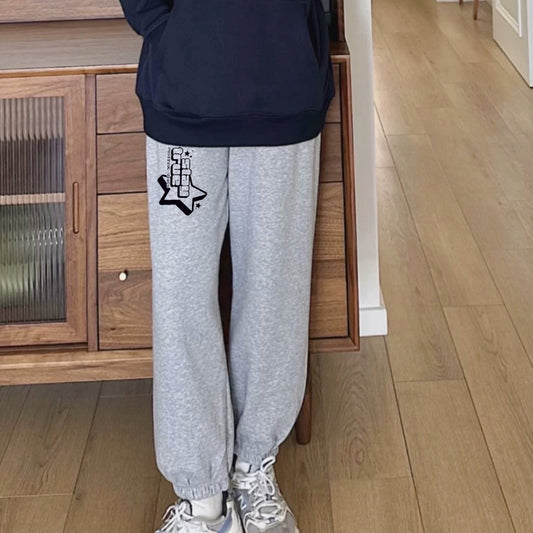 "Casual high street retro simple star letter design" Sweatpants