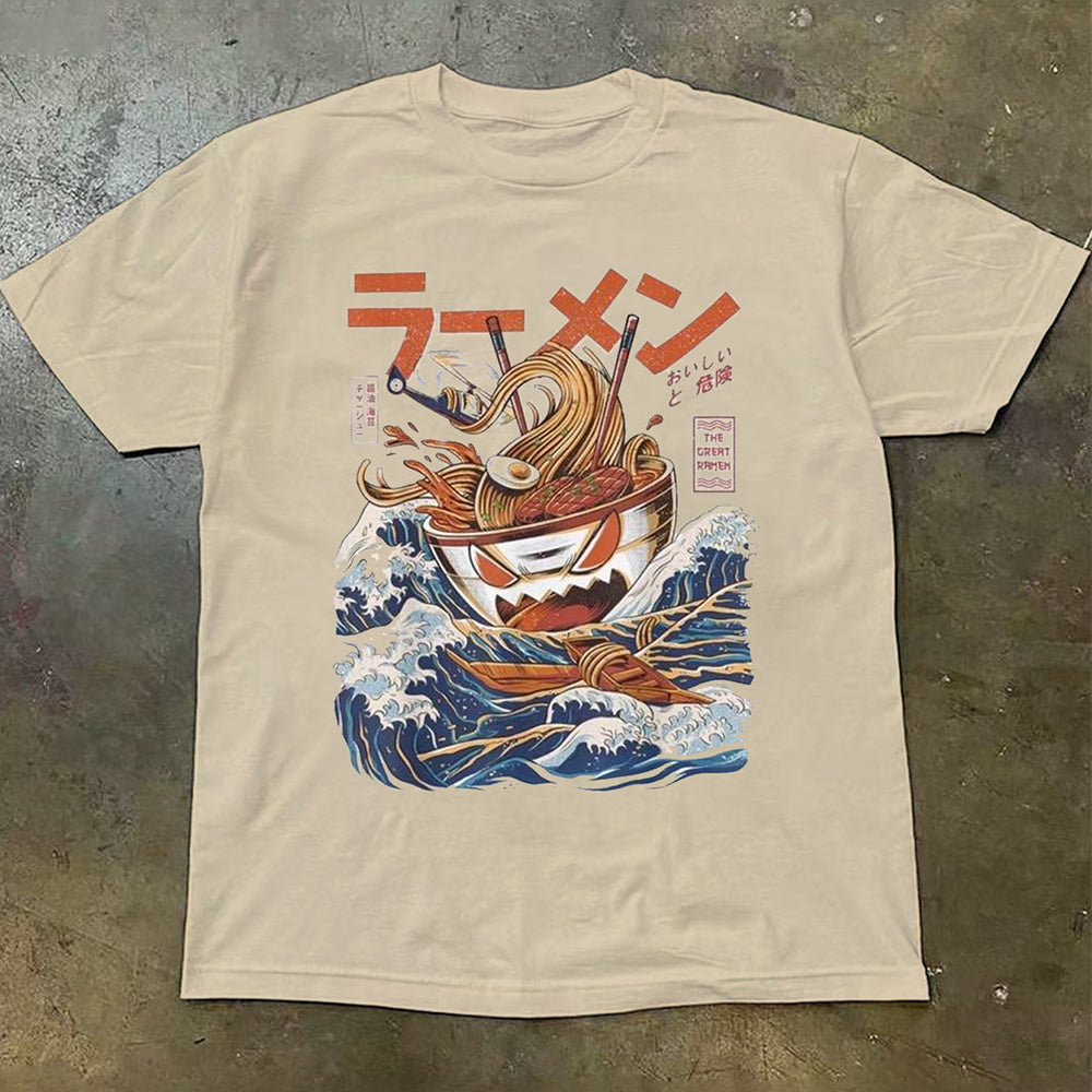 "Japanese anime illustration ramen monster" T-shirt