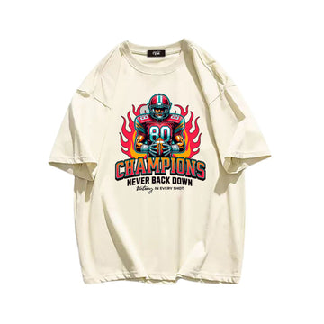 "High street casual retro cartoon passion rugby" T-shirt