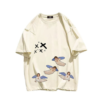 "Casual high street cartoon angel" T-shirt