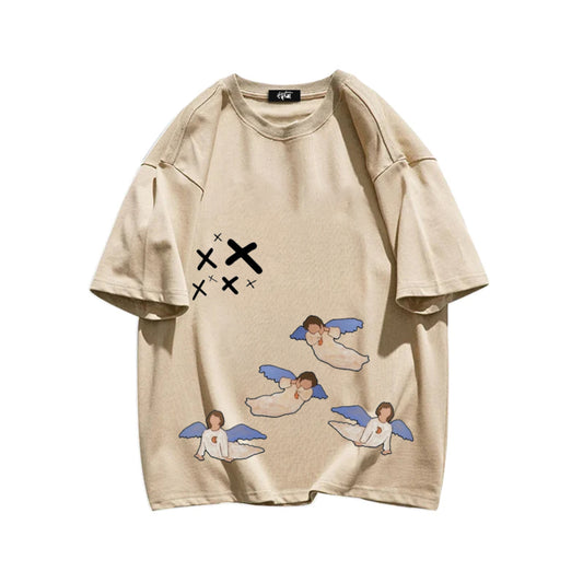 "Casual high street cartoon angel" T-shirt