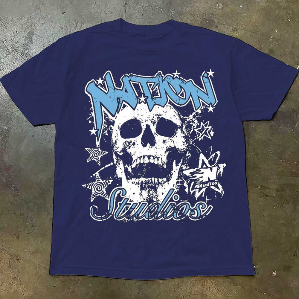 "Cool trend skull star unique letters high street" T-shirt