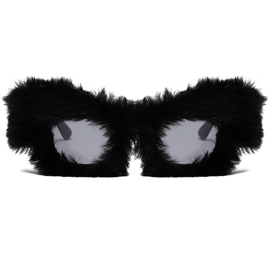 "Trendy Retro Plush Square Frame"Glasses